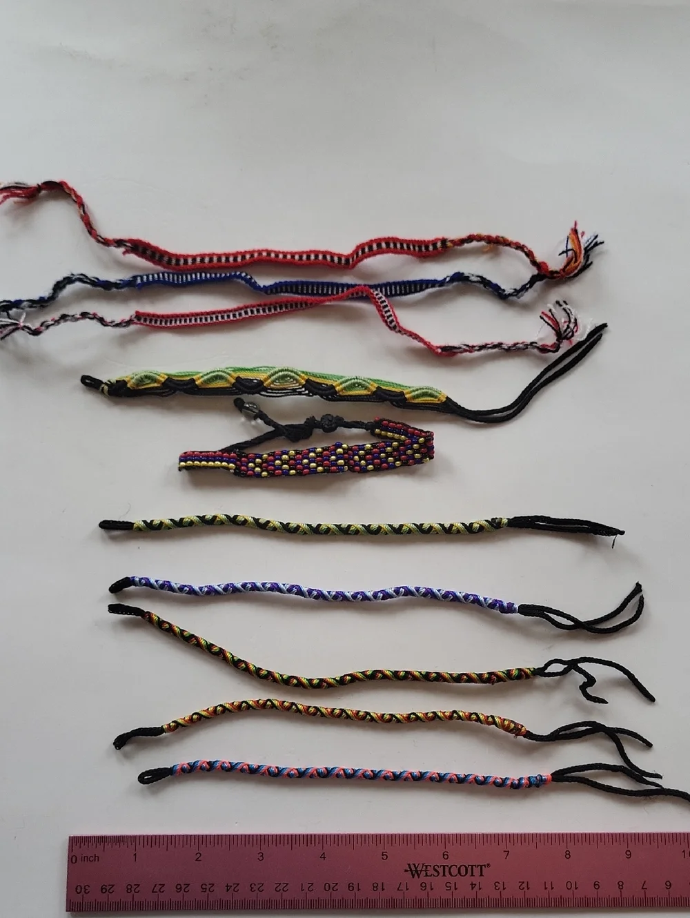 Assorted Handmade Friendship Bracelet lot of 10 Braided, woven, and beads